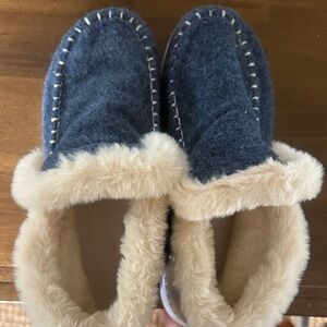Cozy Blue and Cream Slippers